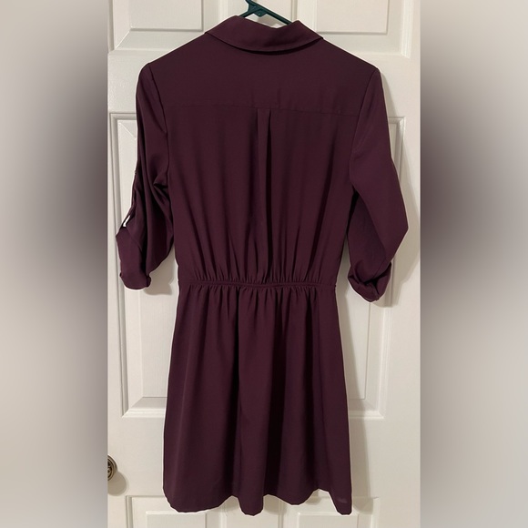 Express Purple Shirt Dress w/ Pockets - Picture 6 of 11